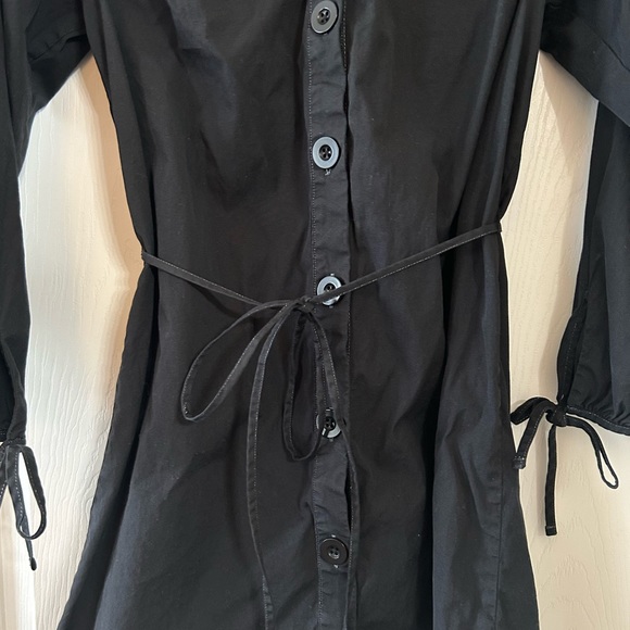 J-Crew Tie Sleeve Button-Front Dress in Cotton Poplin - Picture 4 of 5